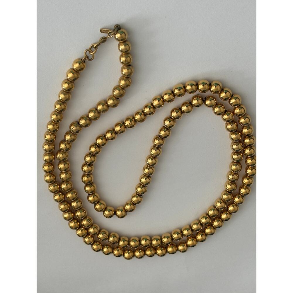Vintage Monet Gold Tone Beaded Necklace 30"